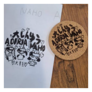 コルクコースター刻印