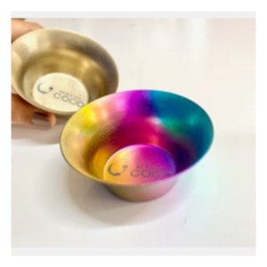 チタン製レインボーおちょこ 刻印体験